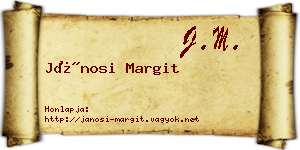 Jánosi Margit névjegykártya